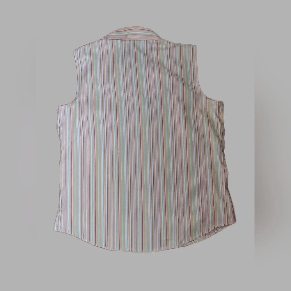 Vintage Eddie Bauer Wrinkle Resistant 100% cotton Sleeveless button-up shirt. - Picture 5 of 9